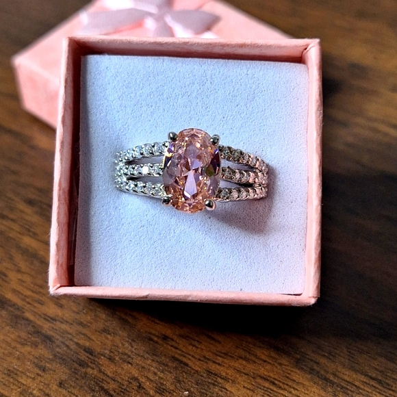 Swarovski Jewelry - Swarovski Pink and Silver Sparkling Ring